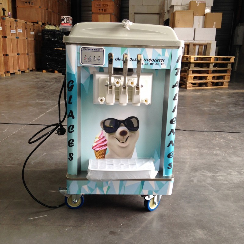 Machine à glace italienne de comptoir 2 parfum + 1 mix 2400 watts - Bilecan  - Machines à glaces italiennes